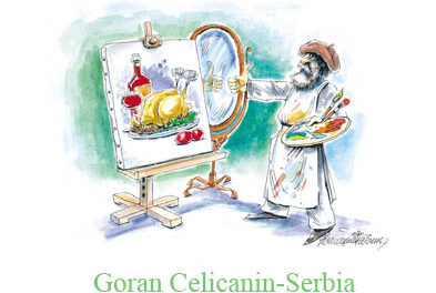 Изложба Горана Ћеличанина „100 излога – 100 карикатура“