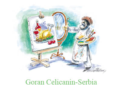 Изложба Горана Ћеличанина „100 излога – 100 карикатура“