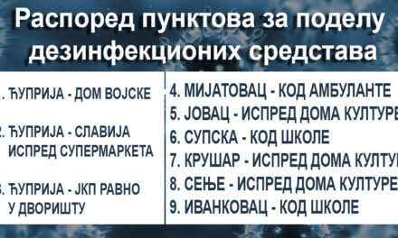 БЕСПЛАТНО СРЕДСТВО ЗА ДЕЗИНФЕКЦИЈУ