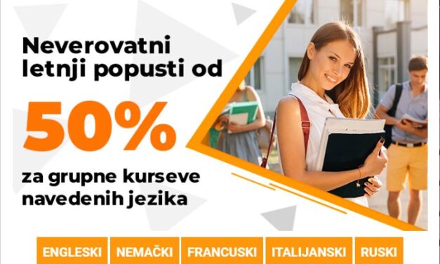 VELIKI LETNjI POPUST OD 50 % NA KURSEVE NEMAČKOG, ENGLESKOG, FRANCUSKOG, ITALIJANSKOG I RUSKOG JEZIKA – PO CENI VEĆ OD 6.250 DINARA ZA CEO KURS