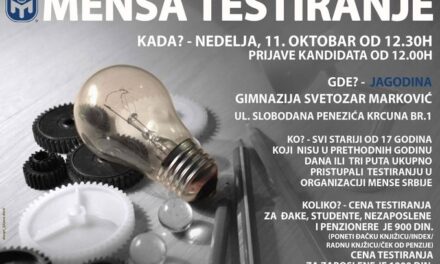 МЕНСА ТЕСТ ИНТЕЛИГЕНЦИЈЕ ЗА ПОМОРАВСКИ ОКРУГ 11. ОКТОБРА