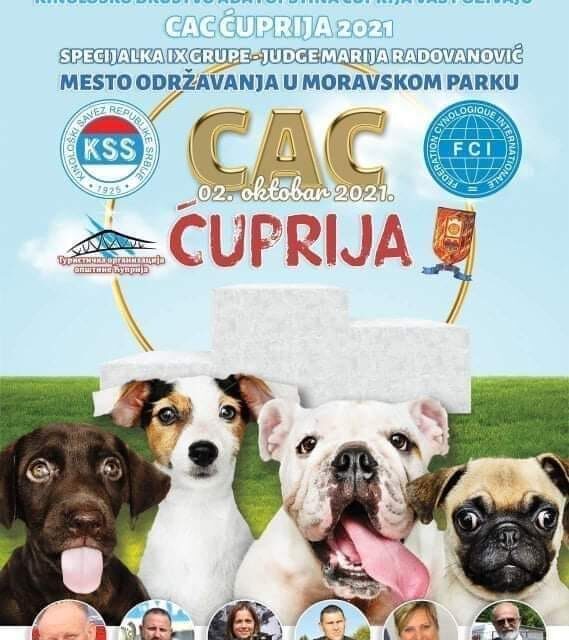 У СУБОТУ НАЦИОНАЛНА ИЗЛОЖБА ПАСА – ЦАЦ ЋУПРИЈА 2021.